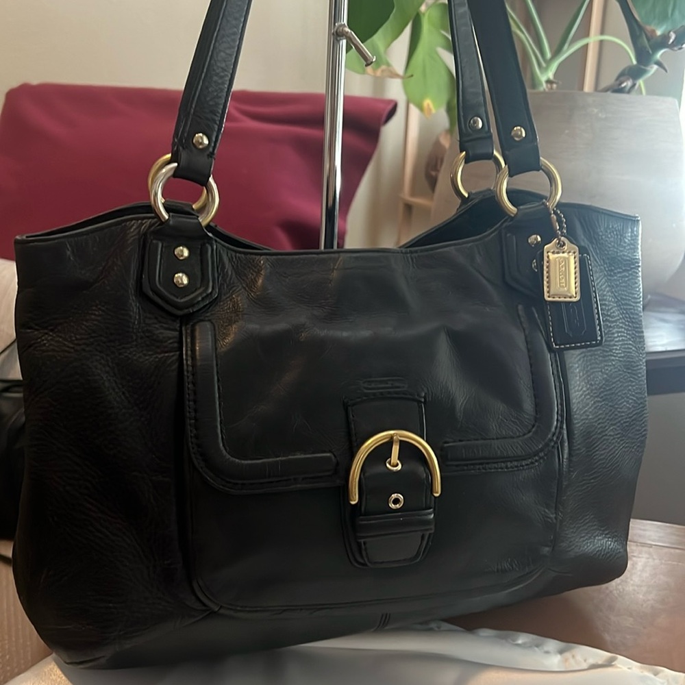 Coach Campbell Belle carry all black leather
